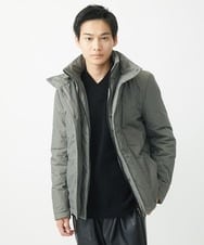 MKJAC18290 MK MICHEL KLEIN HOMME(MKミッシェルクランオム) 【再入荷！/ラスト１/LLサイズのみ】フェイクレイヤード中綿ブルゾン/ビンテージワッシャー グレー