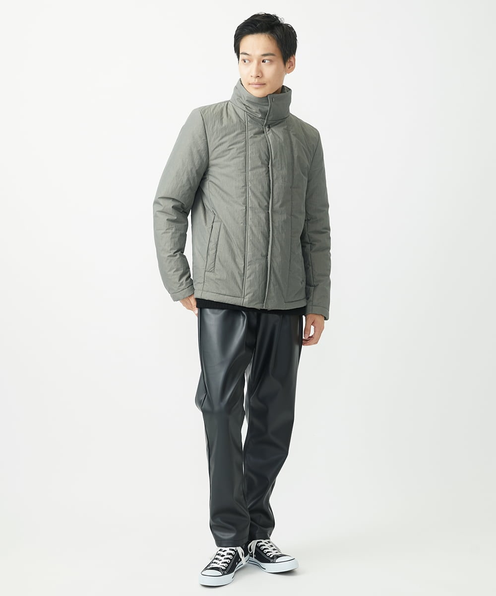 MKJAC18290 MK MICHEL KLEIN HOMME(MKミッシェルクランオム) 【再入荷！/ラスト１/LLサイズのみ】フェイクレイヤード中綿ブルゾン/ビンテージワッシャー グレー