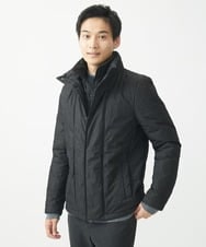 MKJAC18290 MK MICHEL KLEIN HOMME(MKミッシェルクランオム) 【再入荷！/ラスト１/LLサイズのみ】フェイクレイヤード中綿ブルゾン/ビンテージワッシャー グレー
