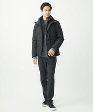 MKJAC18290 MK MICHEL KLEIN HOMME(MKミッシェルクランオム) 【再入荷！/ラスト１/LLサイズのみ】フェイクレイヤード中綿ブルゾン/ビンテージワッシャー グレー