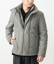 MKJAC18290 MK MICHEL KLEIN HOMME(MKミッシェルクランオム) 【再入荷！/ラスト１/LLサイズのみ】フェイクレイヤード中綿ブルゾン/ビンテージワッシャー グレー