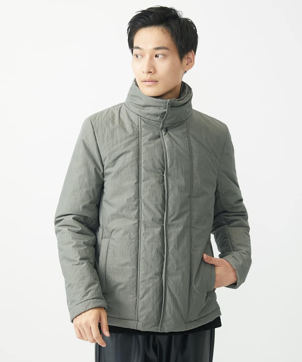 MKJAC18290 MK MICHEL KLEIN HOMME(MKミッシェルクランオム) 【再入荷！/ラスト１/LLサイズのみ】フェイクレイヤード中綿ブルゾン/ビンテージワッシャー グレー