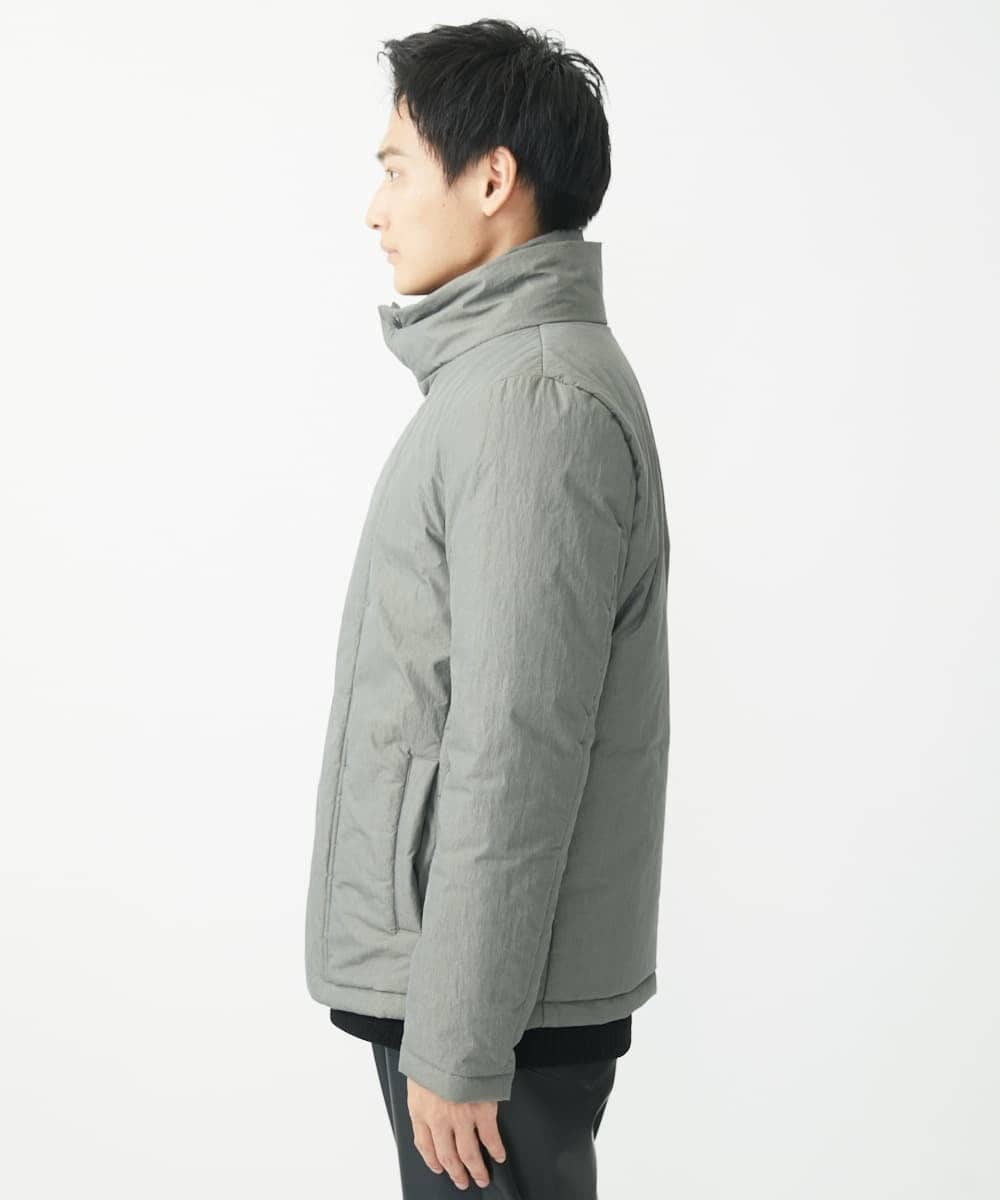 MKJAC18290 MK MICHEL KLEIN HOMME(MKミッシェルクランオム) 【再入荷！/ラスト１/LLサイズのみ】フェイクレイヤード中綿ブルゾン/ビンテージワッシャー グレー
