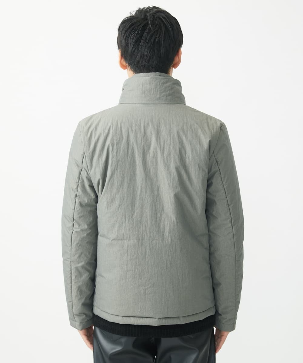 MKJAC18290 MK MICHEL KLEIN HOMME(MKミッシェルクランオム) 【再入荷！/ラスト１/LLサイズのみ】フェイクレイヤード中綿ブルゾン/ビンテージワッシャー グレー