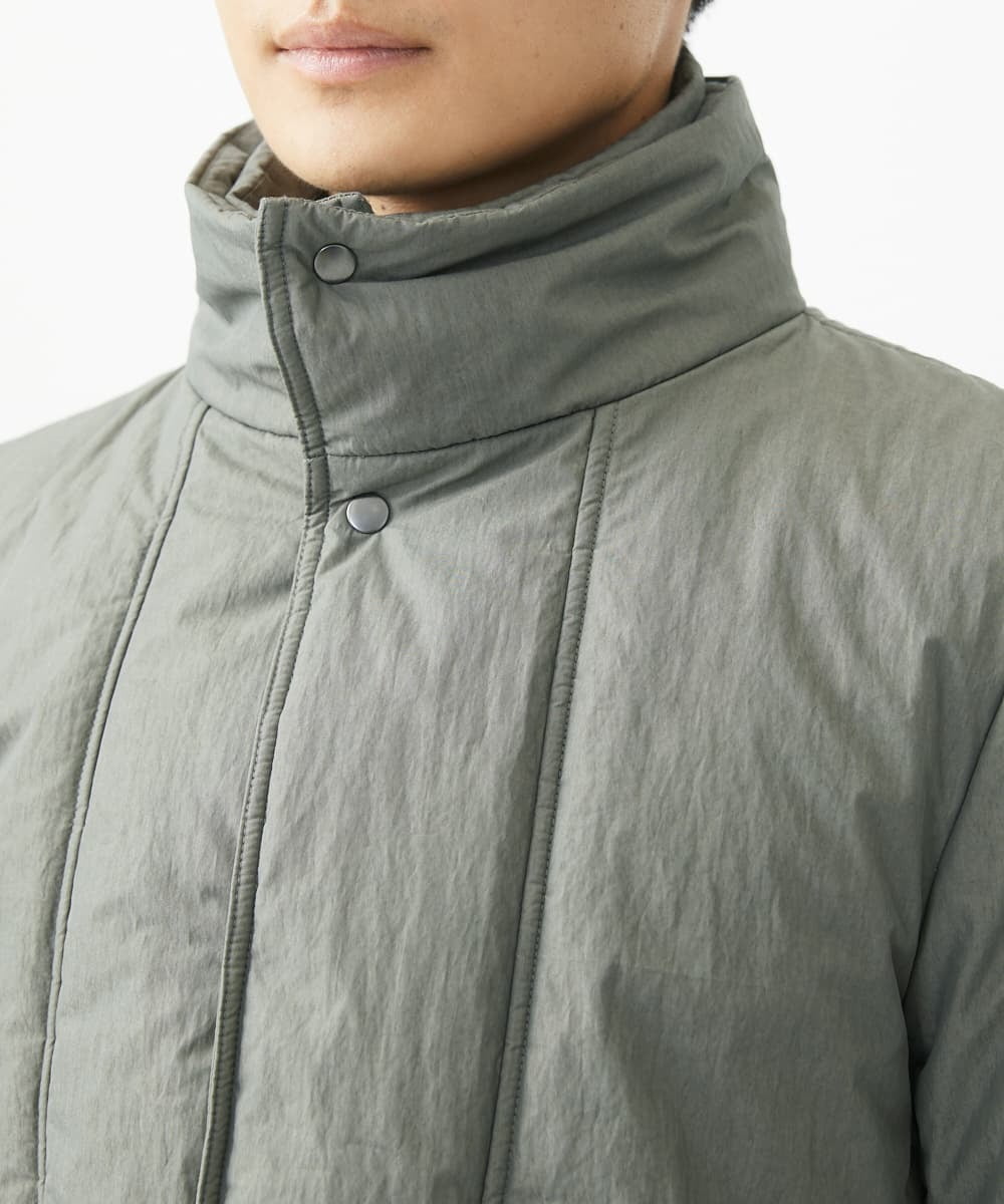 MKJAC18290 MK MICHEL KLEIN HOMME(MKミッシェルクランオム) 【再入荷！/ラスト１/LLサイズのみ】フェイクレイヤード中綿ブルゾン/ビンテージワッシャー グレー