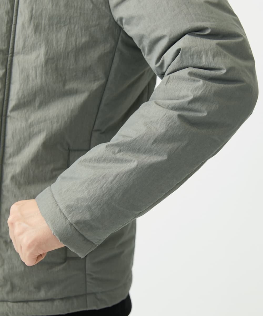 MKJAC18290 MK MICHEL KLEIN HOMME(MKミッシェルクランオム) 【再入荷！/ラスト１/LLサイズのみ】フェイクレイヤード中綿ブルゾン/ビンテージワッシャー グレー