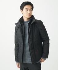 MKJAC18290 MK MICHEL KLEIN HOMME(MKミッシェルクランオム) 【再入荷！/ラスト１/LLサイズのみ】フェイクレイヤード中綿ブルゾン/ビンテージワッシャー ブラック