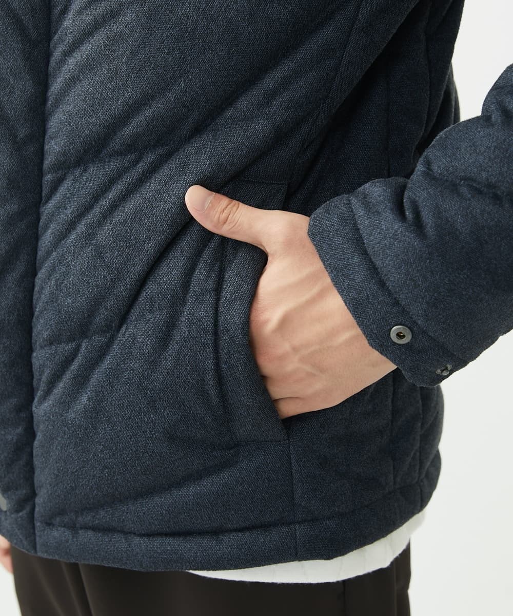 MKJAC21310 MK MICHEL KLEIN HOMME(MKミッシェルクランオム) 【残りわずか/在庫限り！/ストレッチ】ダウンブルゾン / スエードタッチライト ネイビー