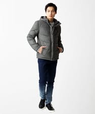 MKJAC21310 MK MICHEL KLEIN HOMME(MKミッシェルクランオム) 【残りわずか/在庫限り！/ストレッチ】ダウンブルゾン / スエードタッチライト ダークグレー