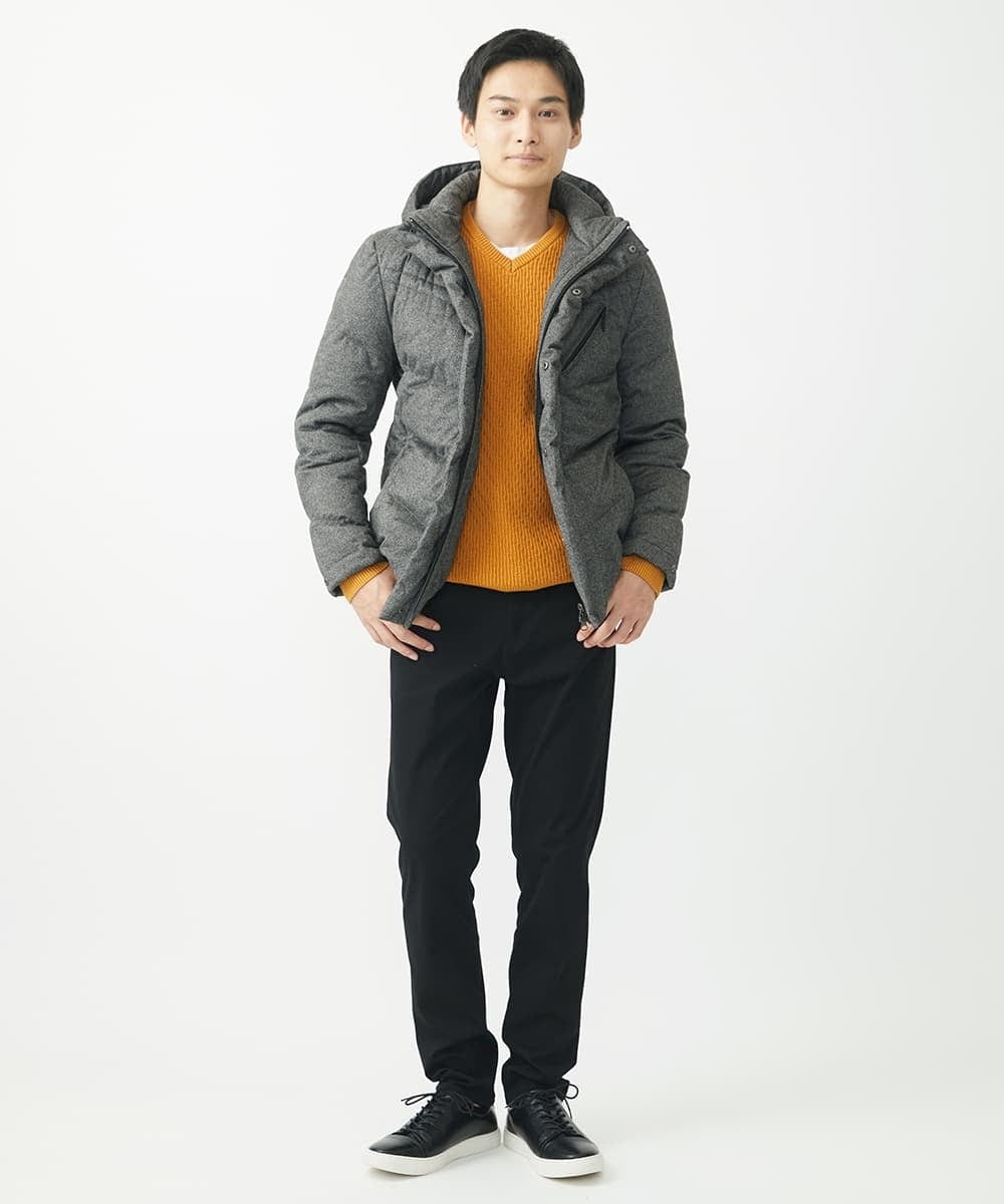 MKJAC21310 MK MICHEL KLEIN HOMME(MKミッシェルクランオム) 【残りわずか/在庫限り！/ストレッチ】ダウンブルゾン / スエードタッチライト ダークグレー