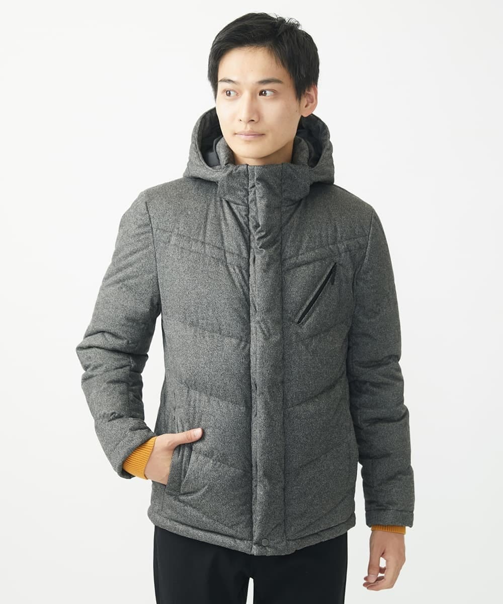 MKJAC21310 MK MICHEL KLEIN HOMME(MKミッシェルクランオム) 【残りわずか/在庫限り！/ストレッチ】ダウンブルゾン / スエードタッチライト ダークグレー