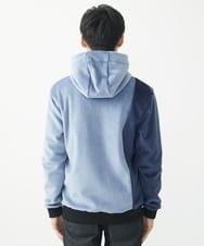 MKJAC29130 MK MICHEL KLEIN HOMME(MKミッシェルクランオム) 【残りわずか/在庫限り/洗える】切り替えパーカー/マイクロベロア ライトブルー