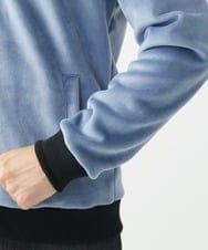 MKJAC29130 MK MICHEL KLEIN HOMME(MKミッシェルクランオム) 【残りわずか/在庫限り/洗える】切り替えパーカー/マイクロベロア ライトブルー