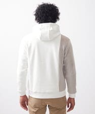 MKJAC29130 MK MICHEL KLEIN HOMME(MKミッシェルクランオム) 【残りわずか/在庫限り/洗える】切り替えパーカー/マイクロベロア ホワイト