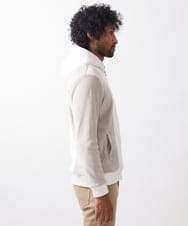 MKJAC29130 MK MICHEL KLEIN HOMME(MKミッシェルクランオム) 【残りわずか/在庫限り/洗える】切り替えパーカー/マイクロベロア ホワイト