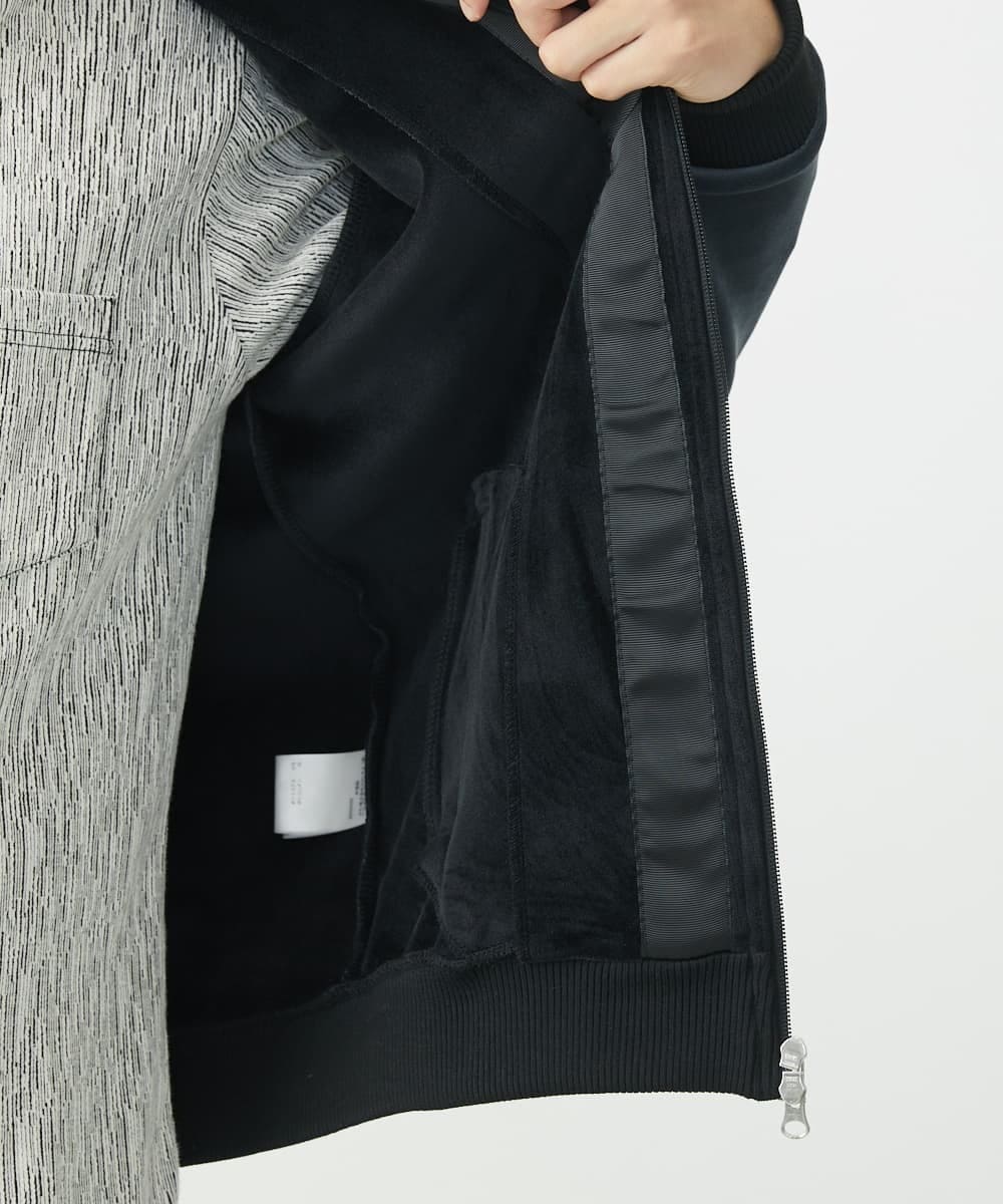 MKJAC29130 MK MICHEL KLEIN HOMME(MKミッシェルクランオム) 【残りわずか/在庫限り/洗える】切り替えパーカー/マイクロベロア ダークグレー