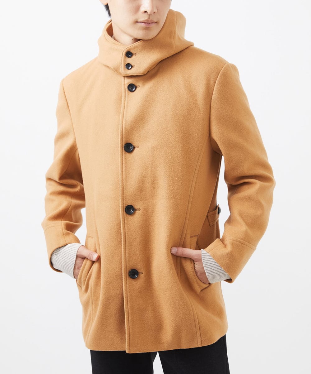 MKJAC31181 MK MICHEL KLEIN HOMME(MKミッシェルクランオム) 【カラー･サイズ残りわずか】2WAYハーフコートブルゾン / TEC EASY MELTON ベージュ
