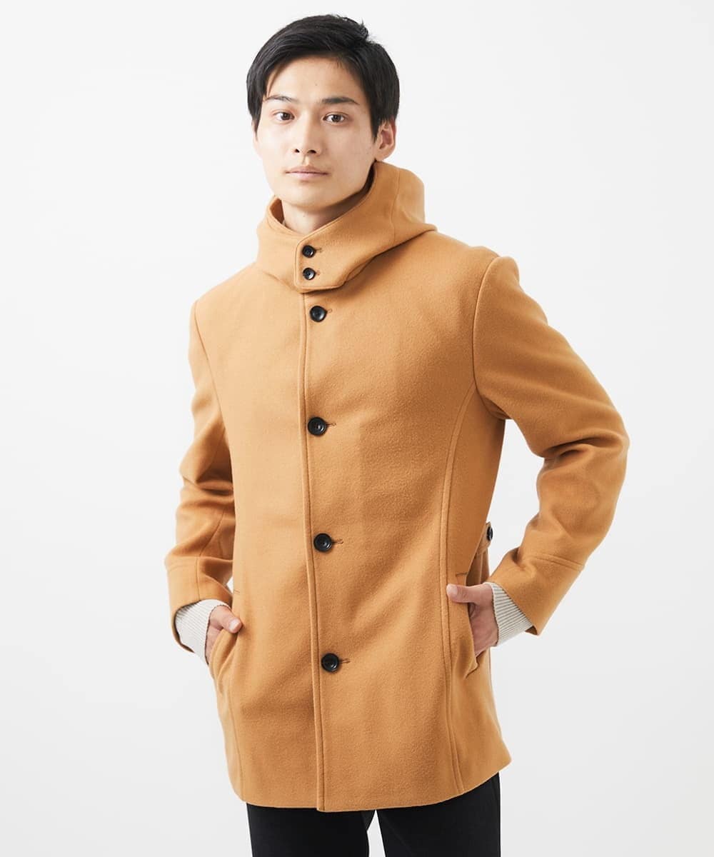 MKJAC31181 MK MICHEL KLEIN HOMME(MKミッシェルクランオム) 【カラー･サイズ残りわずか】2WAYハーフコートブルゾン / TEC EASY MELTON ベージュ