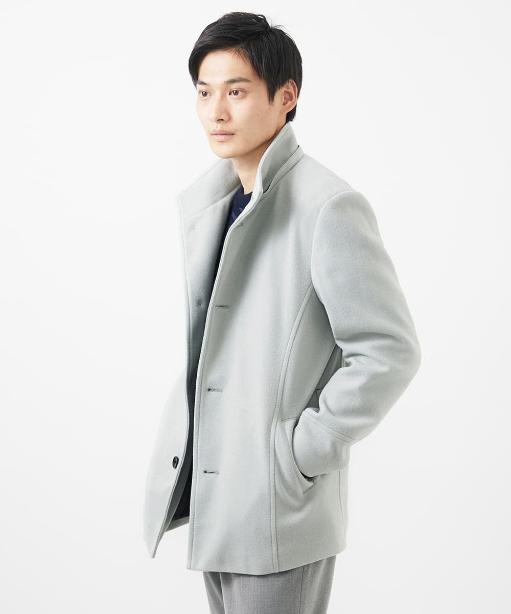 MKJAC31181 MK MICHEL KLEIN HOMME(MKミッシェルクランオム) 【カラー･サイズ残りわずか】2WAYハーフコートブルゾン / TEC EASY MELTON ベージュ