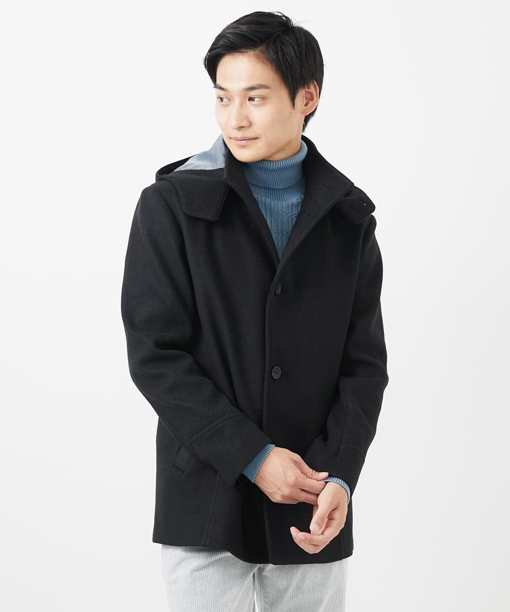 MKJAC31181 MK MICHEL KLEIN HOMME(MKミッシェルクランオム) 【カラー･サイズ残りわずか】2WAYハーフコートブルゾン / TEC EASY MELTON ベージュ
