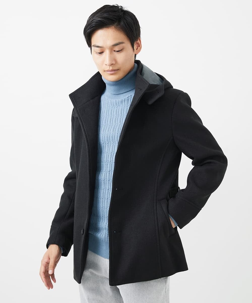 MKJAC31181 MK MICHEL KLEIN HOMME(MKミッシェルクランオム) 【カラー･サイズ残りわずか】2WAYハーフコートブルゾン / TEC EASY MELTON ベージュ