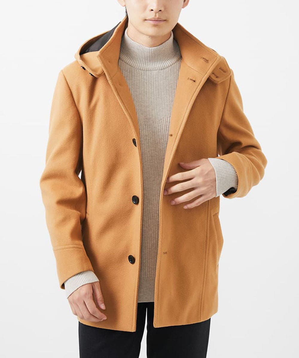 MKJAC31181 MK MICHEL KLEIN HOMME(MKミッシェルクランオム) 【カラー･サイズ残りわずか】2WAYハーフコートブルゾン / TEC EASY MELTON ベージュ