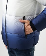 MKJAC80150 MK MICHEL KLEIN HOMME(MKミッシェルクランオム) 【ラスト１！/ゆったりサイズ】フード中綿グラデーションブルゾン ブルー