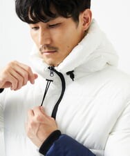 MKJAC80150 MK MICHEL KLEIN HOMME(MKミッシェルクランオム) 【ラスト１！/ゆったりサイズ】フード中綿グラデーションブルゾン ブルー