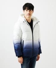 MKJAC80150 MK MICHEL KLEIN HOMME(MKミッシェルクランオム) 【ラスト１！/ゆったりサイズ】フード中綿グラデーションブルゾン ブルー