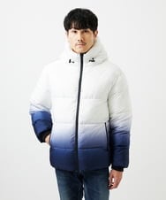 MKJAC80150 MK MICHEL KLEIN HOMME(MKミッシェルクランオム) 【ラスト１！/ゆったりサイズ】フード中綿グラデーションブルゾン ブルー
