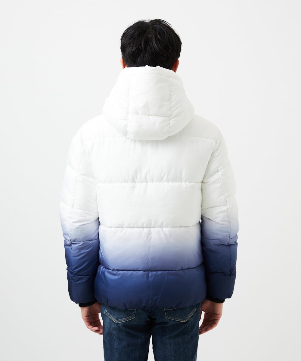 MKJAC80150 MK MICHEL KLEIN HOMME(MKミッシェルクランオム) 【ラスト１！/ゆったりサイズ】フード中綿グラデーションブルゾン ブルー