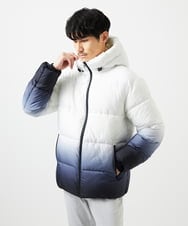 MKJAC80150 MK MICHEL KLEIN HOMME(MKミッシェルクランオム) 【ラスト１！/ゆったりサイズ】フード中綿グラデーションブルゾン ブラック