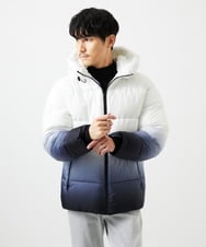 MKJAC80150 MK MICHEL KLEIN HOMME(MKミッシェルクランオム) 【ラスト１！/ゆったりサイズ】フード中綿グラデーションブルゾン ブラック
