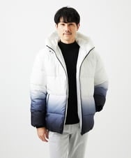MKJAC80150 MK MICHEL KLEIN HOMME(MKミッシェルクランオム) 【ラスト１！/ゆったりサイズ】フード中綿グラデーションブルゾン ブラック