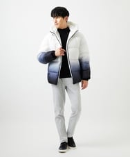 MKJAC80150 MK MICHEL KLEIN HOMME(MKミッシェルクランオム) 【ラスト１！/ゆったりサイズ】フード中綿グラデーションブルゾン ブラック