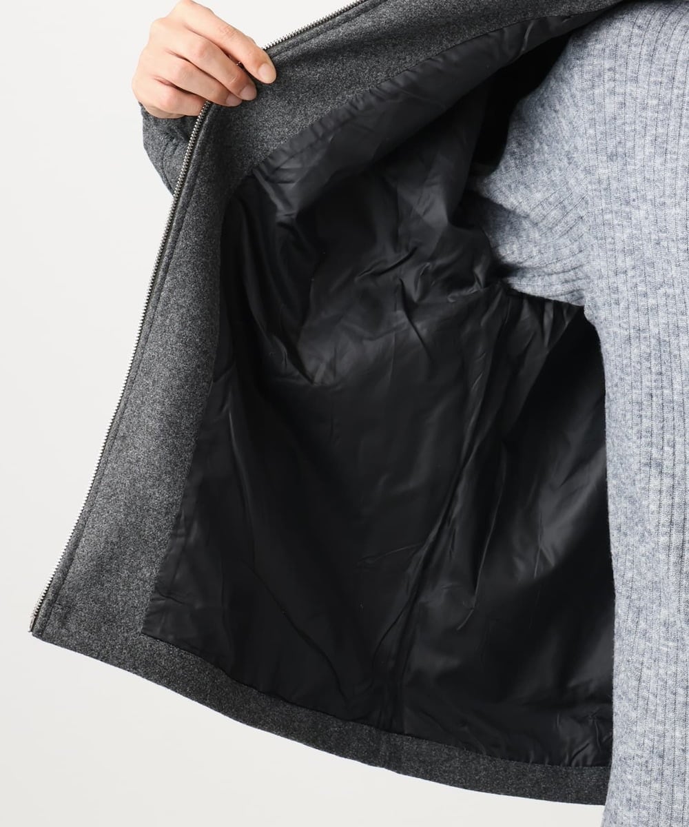 MKJAC86150 MK MICHEL KLEIN HOMME(MKミッシェルクランオム) 【残りわずか/在庫限り/ゆったりサイズ】ジップアップジャケット/ジャージメルトン ダークグレー