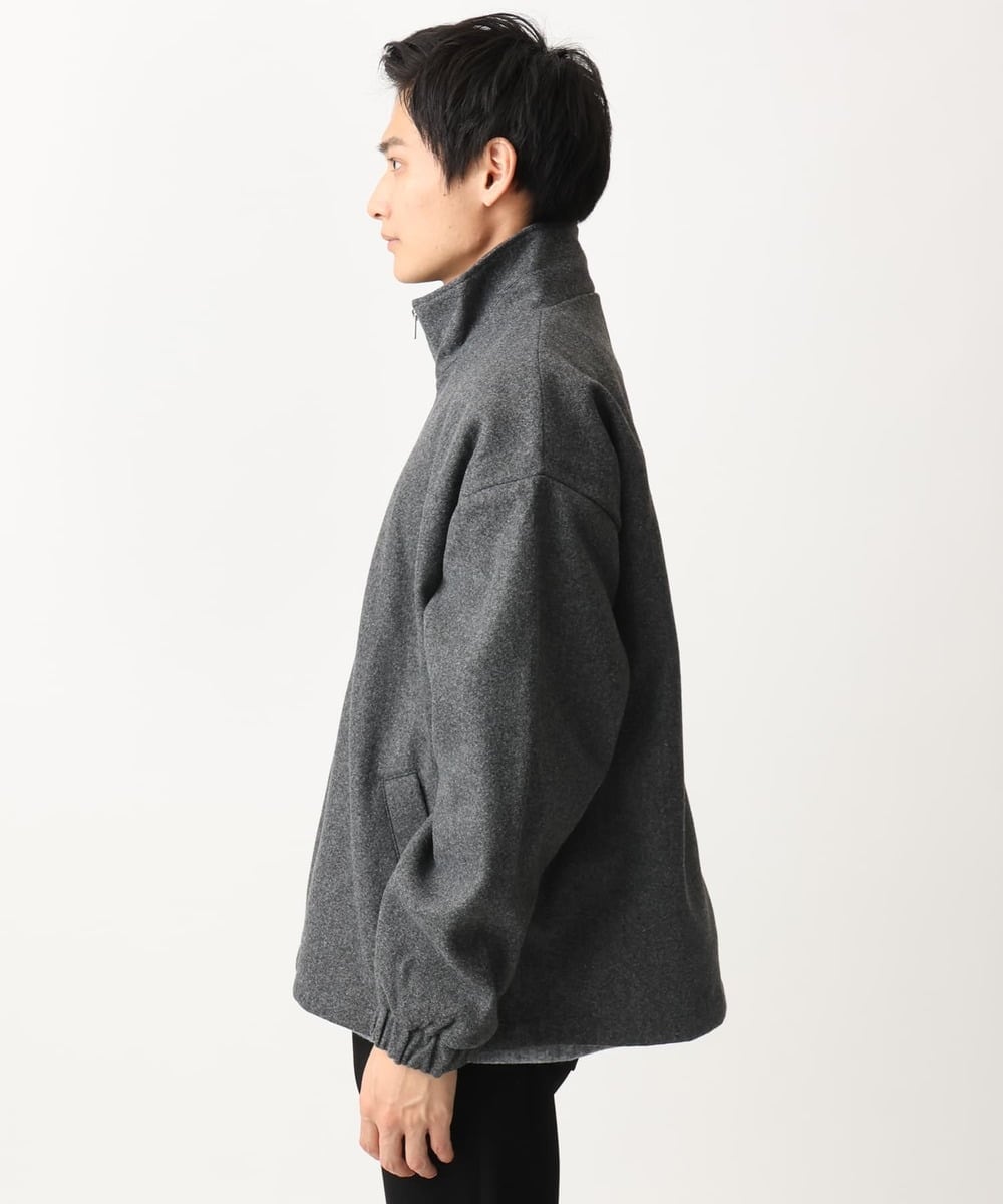 MKJAC86150 MK MICHEL KLEIN HOMME(MKミッシェルクランオム) 【残りわずか/在庫限り/ゆったりサイズ】ジップアップジャケット/ジャージメルトン ダークグレー