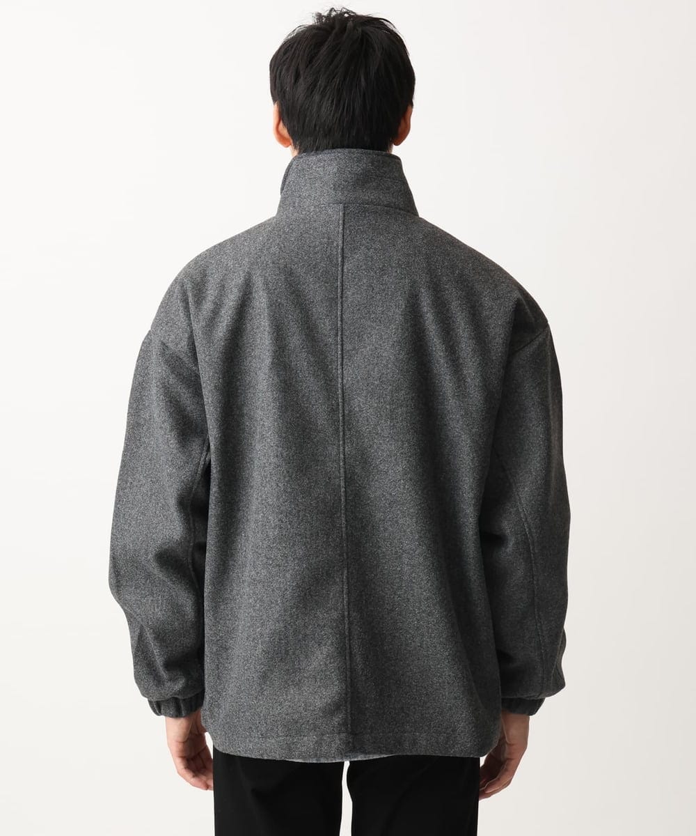 MKJAC86150 MK MICHEL KLEIN HOMME(MKミッシェルクランオム) 【残りわずか/在庫限り/ゆったりサイズ】ジップアップジャケット/ジャージメルトン ダークグレー