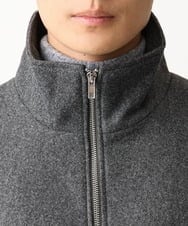 MKJAC86150 MK MICHEL KLEIN HOMME(MKミッシェルクランオム) 【残りわずか/在庫限り/ゆったりサイズ】ジップアップジャケット/ジャージメルトン ダークグレー