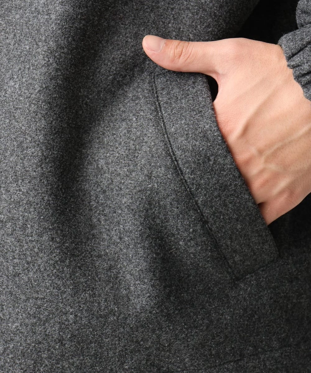 MKJAC86150 MK MICHEL KLEIN HOMME(MKミッシェルクランオム) 【残りわずか/在庫限り/ゆったりサイズ】ジップアップジャケット/ジャージメルトン ダークグレー