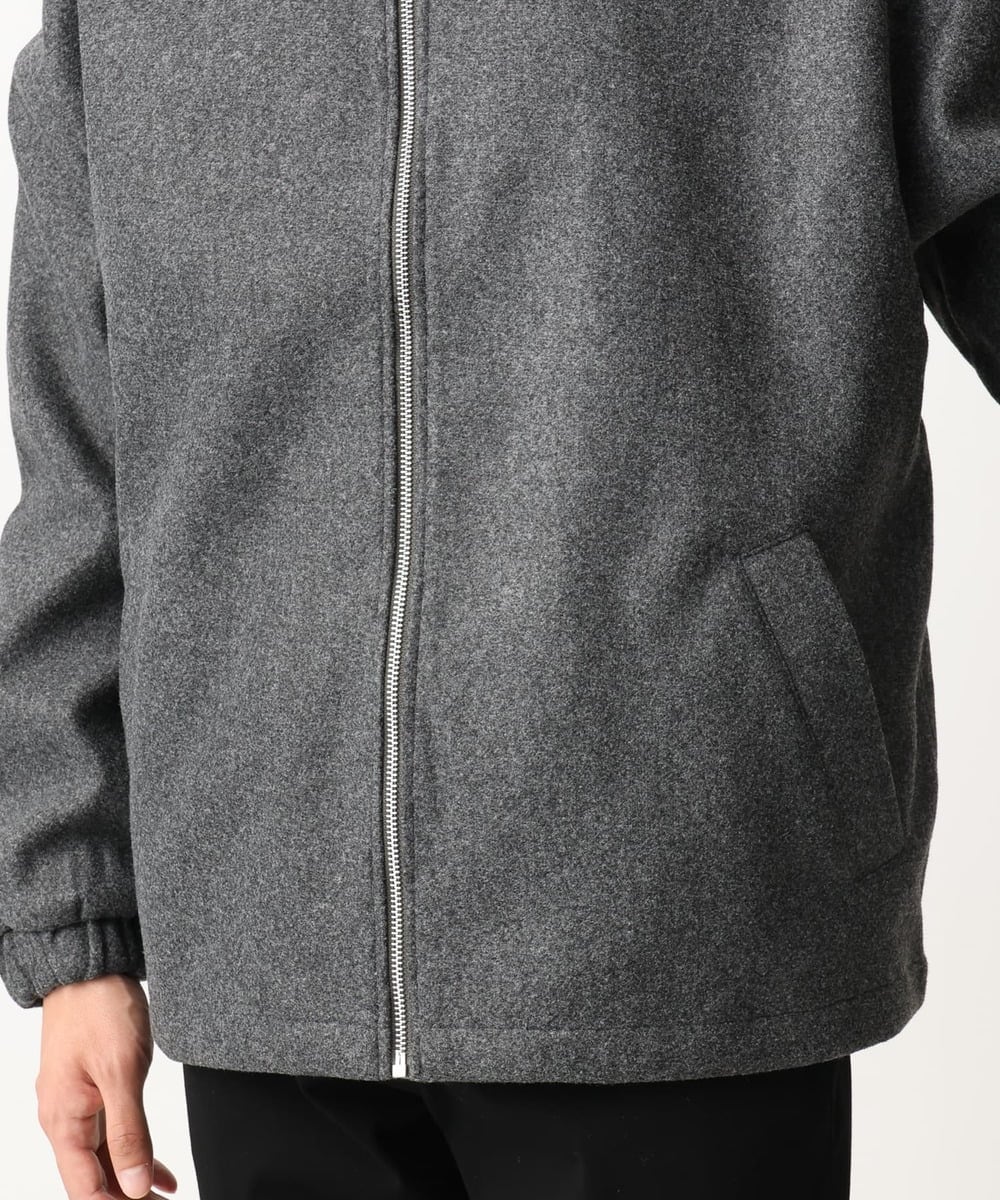 MKJAC86150 MK MICHEL KLEIN HOMME(MKミッシェルクランオム) 【残りわずか/在庫限り/ゆったりサイズ】ジップアップジャケット/ジャージメルトン ダークグレー