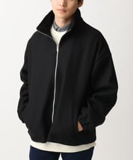 MKJAC86150 MK MICHEL KLEIN HOMME(MKミッシェルクランオム) 【残りわずか/在庫限り/ゆったりサイズ】ジップアップジャケット/ジャージメルトン ブラック