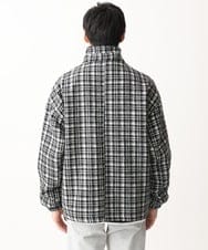 MKJAC87150 MK MICHEL KLEIN HOMME(MKミッシェルクランオム) 【残りわずか/在庫限り/ゆったりサイズ】ジップアップチェックジャケット/ジャージメルトン ゴールド