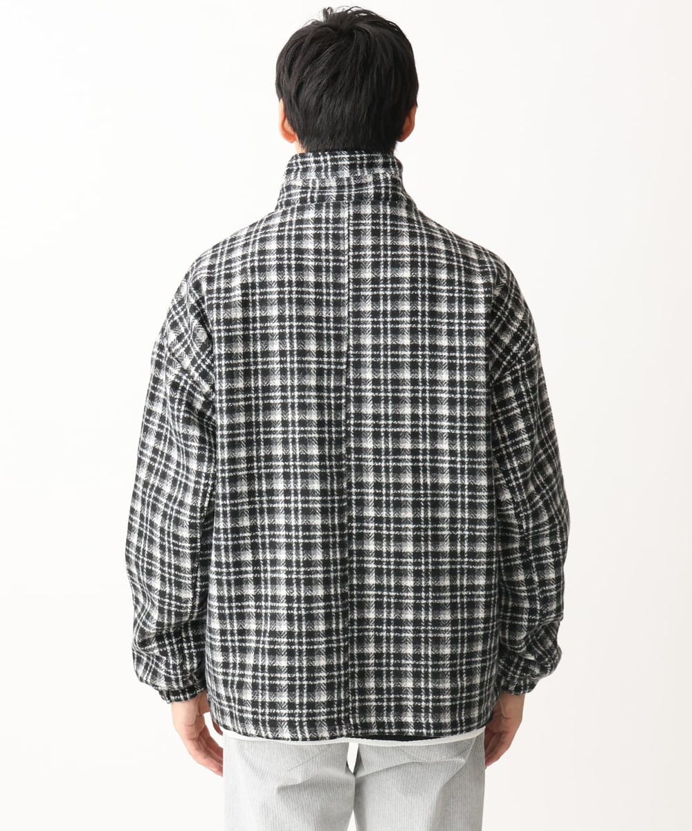 MKJAC87150 MK MICHEL KLEIN HOMME(MKミッシェルクランオム) 【残りわずか/在庫限り/ゆったりサイズ】ジップアップチェックジャケット/ジャージメルトン ゴールド