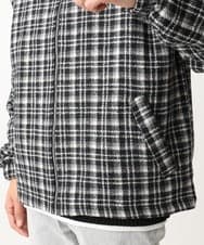 MKJAC87150 MK MICHEL KLEIN HOMME(MKミッシェルクランオム) 【残りわずか/在庫限り/ゆったりサイズ】ジップアップチェックジャケット/ジャージメルトン ゴールド