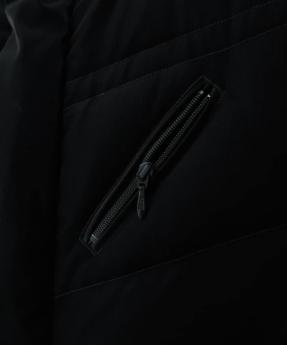 MKJAD22450 MK MICHEL KLEIN HOMME(MKミッシェルクランオム) 【滑らかな質感/フード着脱可能】TECベロアストレッチ ダウンブルゾン ブラック