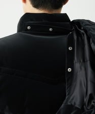 MKJAD22450 MK MICHEL KLEIN HOMME(MKミッシェルクランオム) 【滑らかな質感/フード着脱可能】TECベロアストレッチ ダウンブルゾン ブラック