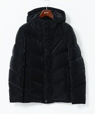 MKJAD22450 MK MICHEL KLEIN HOMME(MKミッシェルクランオム) 【滑らかな質感/フード着脱可能】TECベロアストレッチ ダウンブルゾン ブラック