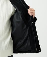 MKJAD22450 MK MICHEL KLEIN HOMME(MKミッシェルクランオム) 【滑らかな質感/フード着脱可能】TECベロアストレッチ ダウンブルゾン ブラック