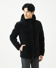 MKJAD22450 MK MICHEL KLEIN HOMME(MKミッシェルクランオム) 【滑らかな質感/フード着脱可能】TECベロアストレッチ ダウンブルゾン ブラック